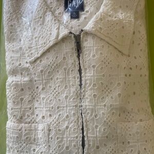 Gap Men’s Poplin Eyelit Full-Zip Pocket Shirt - XL TALL NWT